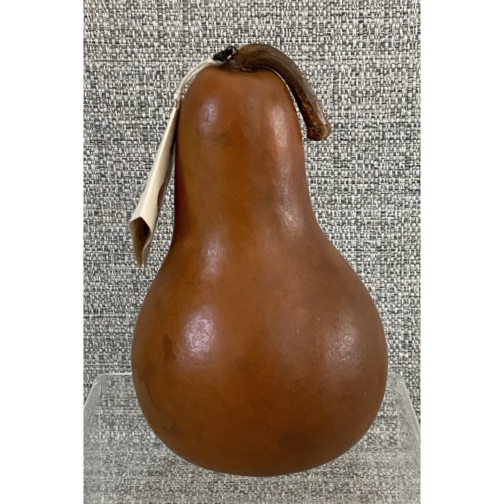 Handcrafted Decorative Pear Gourd • Natural Dried Gourd Art • Rustic Farmhouse D